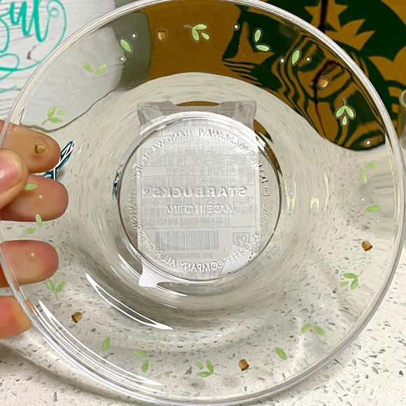 **LAST ONE**Starbucks Squirrel Glass Tea Cup w/Saucer, Korea - Picture 6 of 8